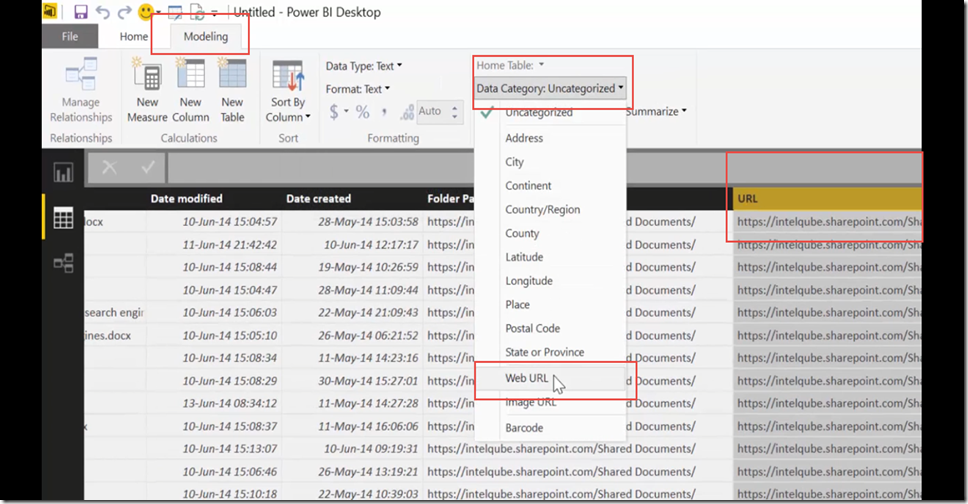 25 Import SharePoint libraries into Power BI and create links to the documents